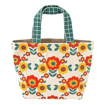 Amazon | [トモコーポレーション] 刺繍バッグ レトロフラワー 綿